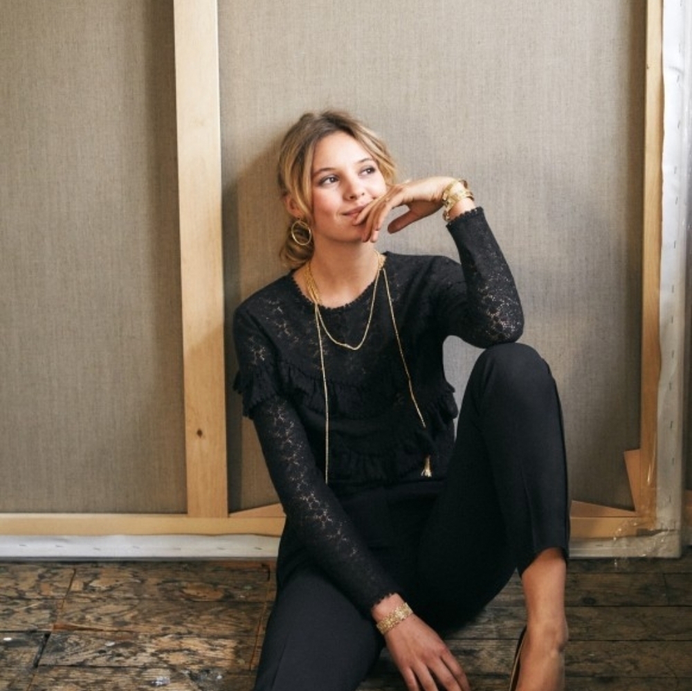 Sezane Ninon Top in Black size 38 - Picture 2 of 9